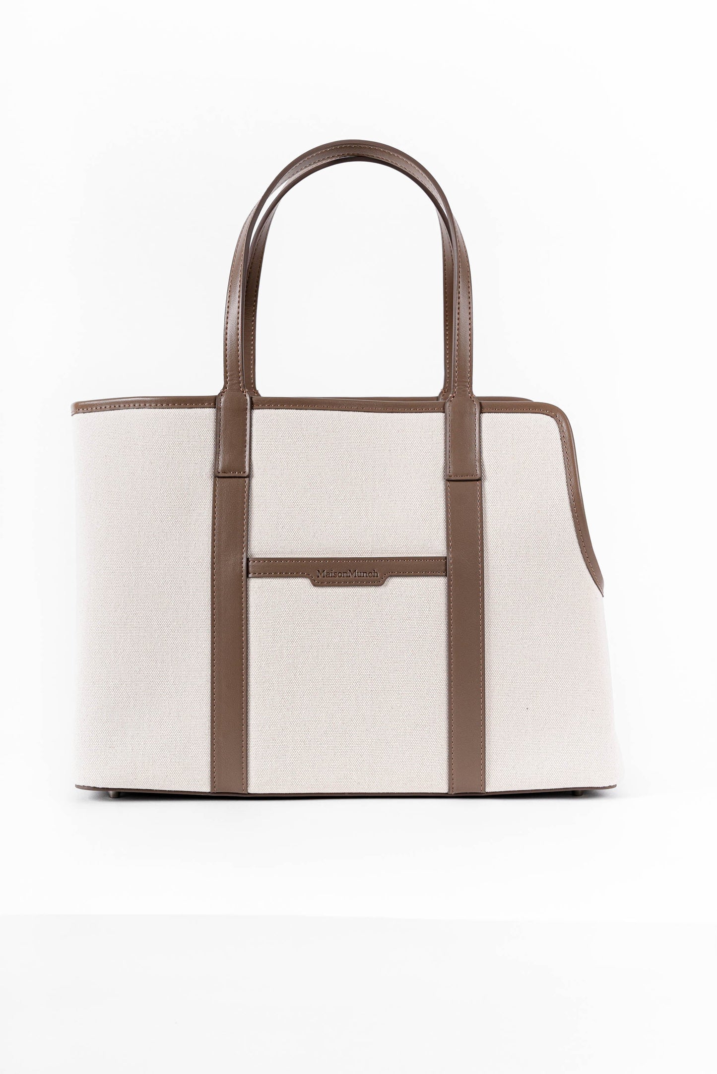 The London Tote Bag — White/Cocoa Maison Munch