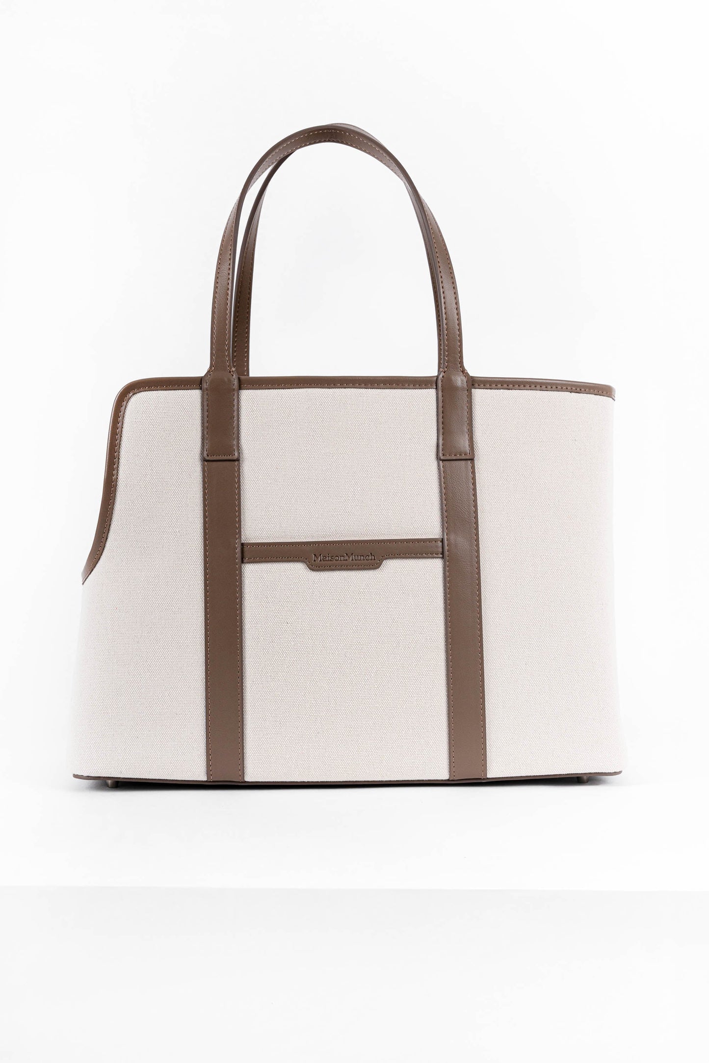 The London Tote Bag — White/Cocoa Maison Munch