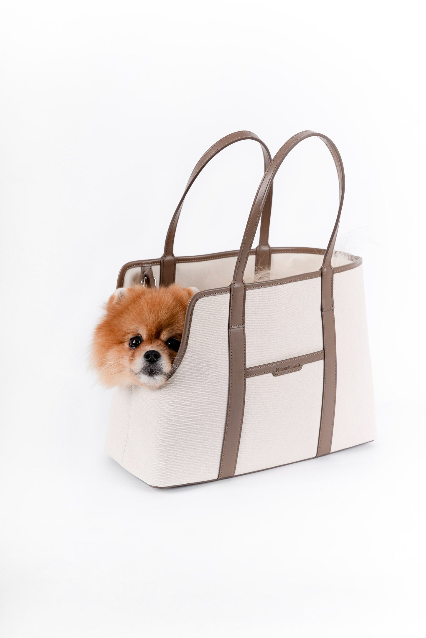 The London Tote Bag — White/Cocoa Maison Munch